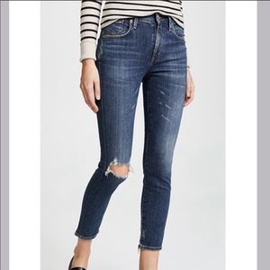 Agolde Sophie cropped distressed jeans 29